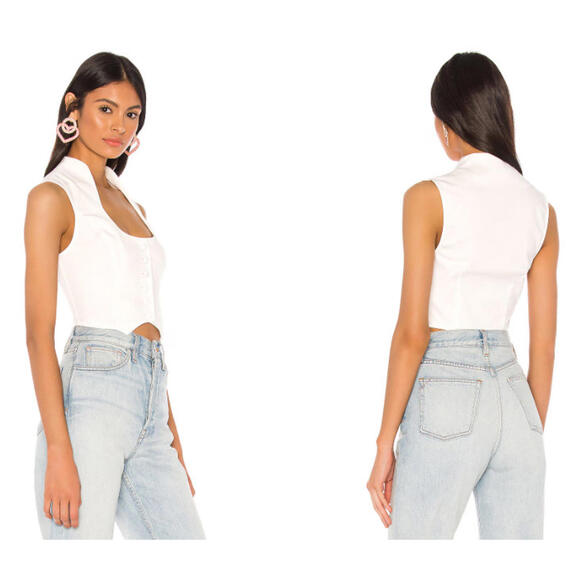 superdown Frasier Top in White Sleeveless M NWT $58 - Picture 2 of 7